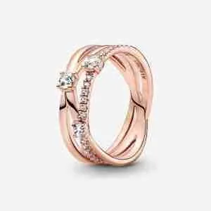 Anneau Triple Scintillant-l’Or Rose
