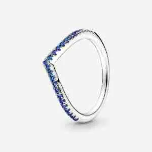 Bague Bleue Scintillante Vœu Pandora Timeless