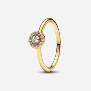Bague Halo Pavé Rond