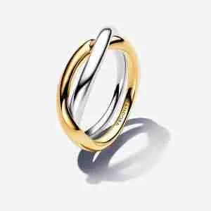 Bague Anneaux Entrelacés Bicolore