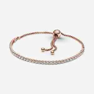 Bracelet Rivière Coulissant Scintillant-Or rose