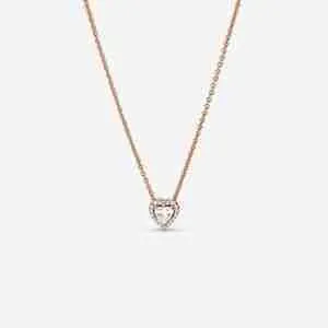 Collier Cœur Surélevé l’Or Rose