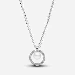 Collier Perle de Culture d'Eau Douce Traitée & Pavé