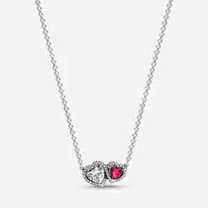 Collier à Pendentif Cœurs Halo