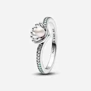 Bague Perle de Culture d’Eau Douce Traitée Princesse Disney Ariel Coquillage