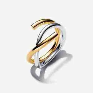 Bague Double Bicolore de Forme Organique