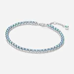 Bracelet Rivière Bleu Clair Scintillant