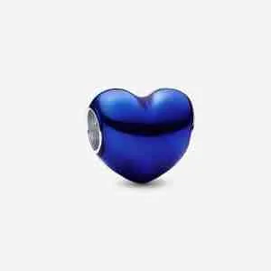 Charm Cœur Bleu Métallique-Couleur