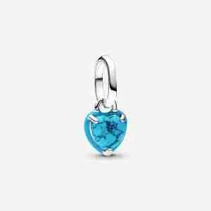 Mini Dangle Cœur Turquoise