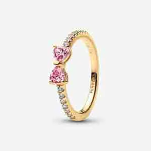 Bague Nœud Rose Scintillant-Métal Doré