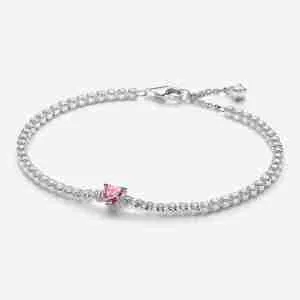 Bracelet Rivière Cœur Scintillant Rose
