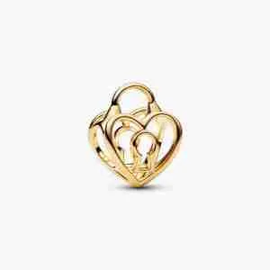 Charm Cadenas Cœur Ajouré Doré