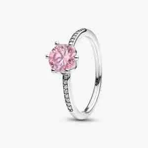 Bague Couronne Scintillante Rose