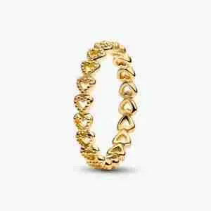 Bague Couronne de Cœurs Dorée
