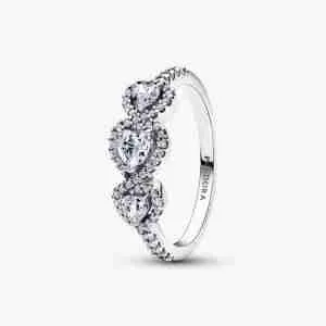 Bague Trilogie Cœur Halo
