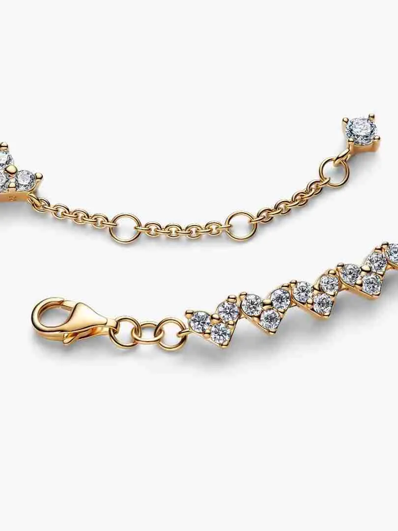 Bracelet Cœurs Trios de Pierres Doré_1 Bracelet Coeurs Trios de Pierres Dore 1